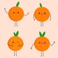 Bright, cartoon illustration of oranges Royalty Free Stock Photo