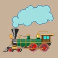 Bright cartoon steam locomotive