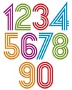 Bright cartoon striped numbers Royalty Free Stock Photo