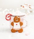 Bright and Cheerful Gingerbread woman Christmas Cookie