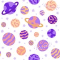 Childish space seamless pattern