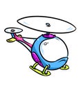 Bright children's helicopter cartoon illustration