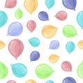 Bright children s seamless pattern of multicolored balloons of red blue purple as well as yellow and green colors Royalty Free Stock Photo