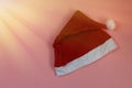 Bright christmas template background with santa`s hat
