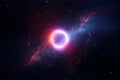 bright circle light black hole, sci-fi concept, closeup, Generated AI Royalty Free Stock Photo