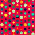 Bright circle seamless pattern with grunge effect