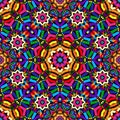 Bright circular seamless kaleidoscope pattern