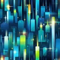 Bright cityscape backgrounds with colorful lights and shimmering stars (tiled)