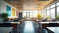 Bright Classroom Ready For Learning Royalty Free Stock Photo