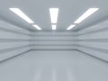 Bright clean interior. Empty open plan interior. 3D Royalty Free Stock Photo