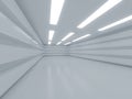 Bright clean interior. Empty open plan interior. 3D Royalty Free Stock Photo