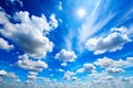 Clear blue sky with scattered clouds Royalty Free Stock Photo
