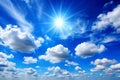 Clear blue sky with scattered clouds Royalty Free Stock Photo