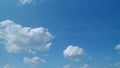 Bright clear skywith beautiful layered cloudscape. Nature weather blue sky. Weather background. Timelapse.