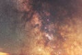 Bright close up beautiful milky way, galaxy. Deep space nebula .Astronomical background. Royalty Free Stock Photo