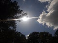 Bright cloudy blue skies overhead during the day 5 Royalty Free Stock Photo