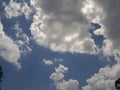 Bright cloudy blue skies overhead during the day 2 Royalty Free Stock Photo