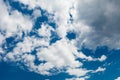 Bright cloudy sky background, blue atmosphere, ozone, oxygen, heaven