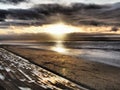 Sunset at Burnham-on-sea Royalty Free Stock Photo