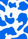 Bright Cobalt Blue Cow Print