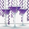 Bright cocktail and ribbon card Royalty Free Stock Photo
