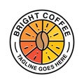 Bright Coffee Monoline Logo Vector Coffee Shop Vintage Emblem Design badge illustration Symbol Icon