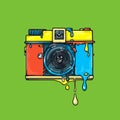 Bright color camera. Artwork. ÃÂ¡olor graphic illustration