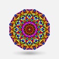 Bright color circular kaleidoscope pattern