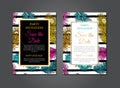 Bright Color Feathers Invitation Design