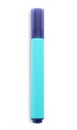 Bright color highlighter pen isolated, top view. School stationery