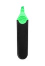 Bright color highlighter pen isolated, top view. School stationery