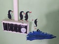 Bright color wall sticker penting black blue switch border