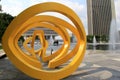 Bright color of yellow on interesting sculpture, Empire State Plaza,Albany,New York,2015