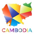Bright colored Cambodia shape.