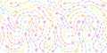 Bright colored dotted lines with arrows. Background. Flow motion direction. Hand draw arrow set. Vector line hand-drawn