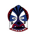 Bright colored face mask tribe cartoon style