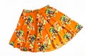 Bright colored fashionable summer floral skirt for women / girl, isolated on white / Stylish summer flower skirt isolated on whit Royalty Free Stock Photo