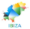 Bright colored Ibiza shape.