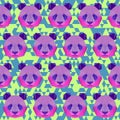 Bright colored polygonal panda pattern background