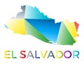 Bright colored Republic of El Salvador shape.