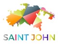 Bright colored Saint John shape.