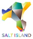 Bright colored Salt Island shape.