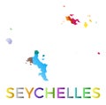 Bright colored Seychelles shape.