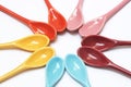 Bright colored spoons Royalty Free Stock Photo