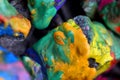 Bright colored stones with paint Royalty Free Stock Photo