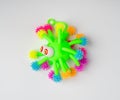 Bright Colored Toy, Colorful Squeeze Antistress Toys, Soft Squishy Spider on Elastic Band, Color Plastic Puffer Balls Royalty Free Stock Photo