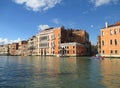 Bright Colored Vintage Architectures along the Grand Canal under the Vivid Blue Sky, Venice