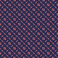 Bright colorful abstract geometric seamless pattern. Dark blue and coral color Royalty Free Stock Photo