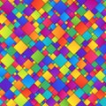 Bright Colorful Abstract Geometric Seamless Pattern of Squares of Different Sizes Royalty Free Stock Photo