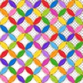 Bright Colorful Abstract Geometrical Seamless Pattern of Overlapping Circles With Transparent Holes Royalty Free Stock Photo